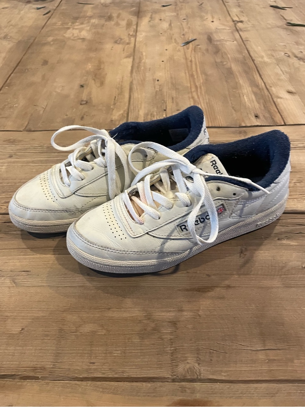 Women’s Reebok White & Navy Low-Cut Sneakers